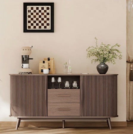 JOINICE Walnut Sideboard Buffet Cabinet with Storage for Dining Room，63"
